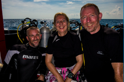 with dive guide
